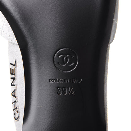 Chanel Suede Grosgrain Cap Toe CC Ankle Strap Sandals 39.5 Grey Black 8 of 10