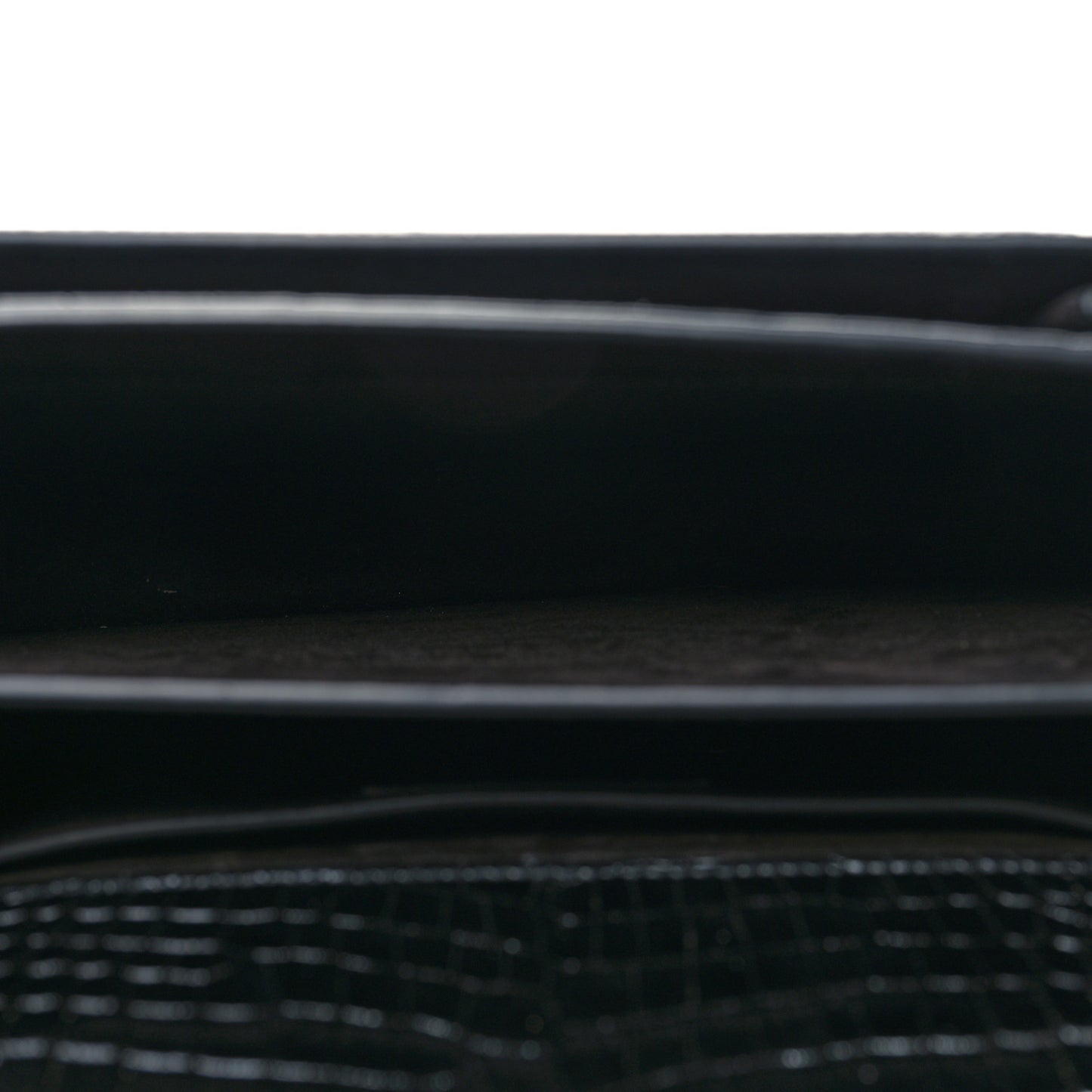 Calfskin Crocodile Embossed Medium Monogram Sunset Black
