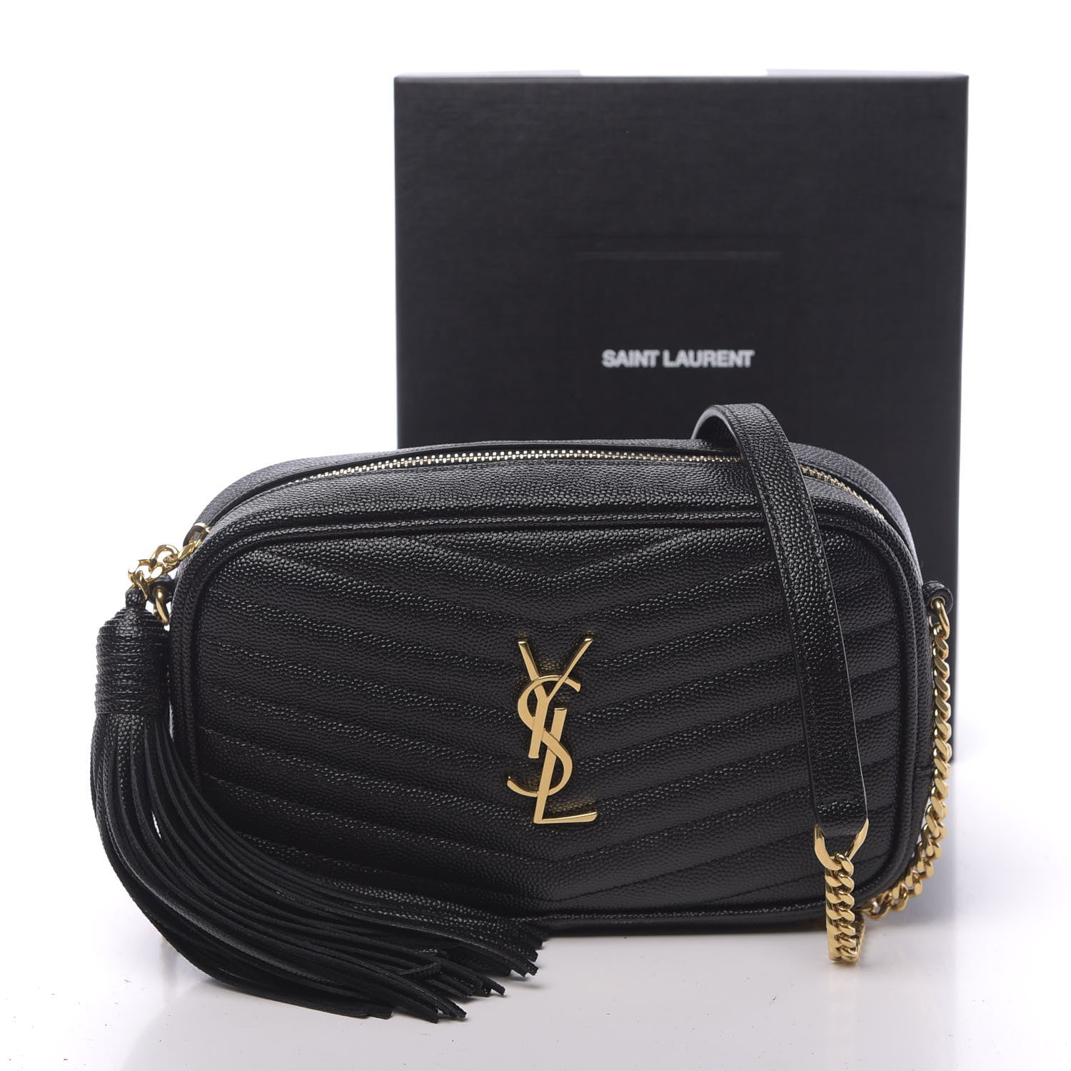 Saint Laurent Grain De Poudre Matelasse Monogram Mini Lou Camera Bag Black 11 of 11