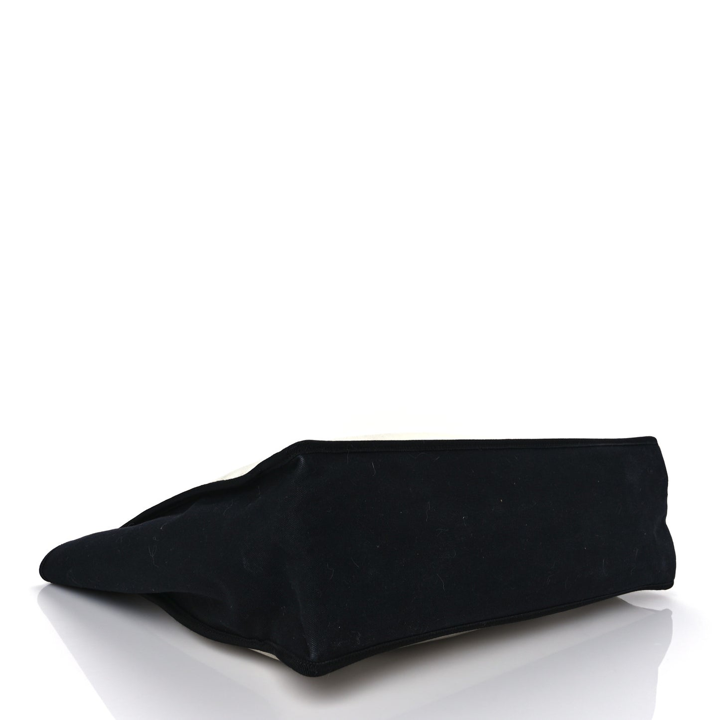 Canvas Calfskin Large Let's Demonstrate Tote White Black