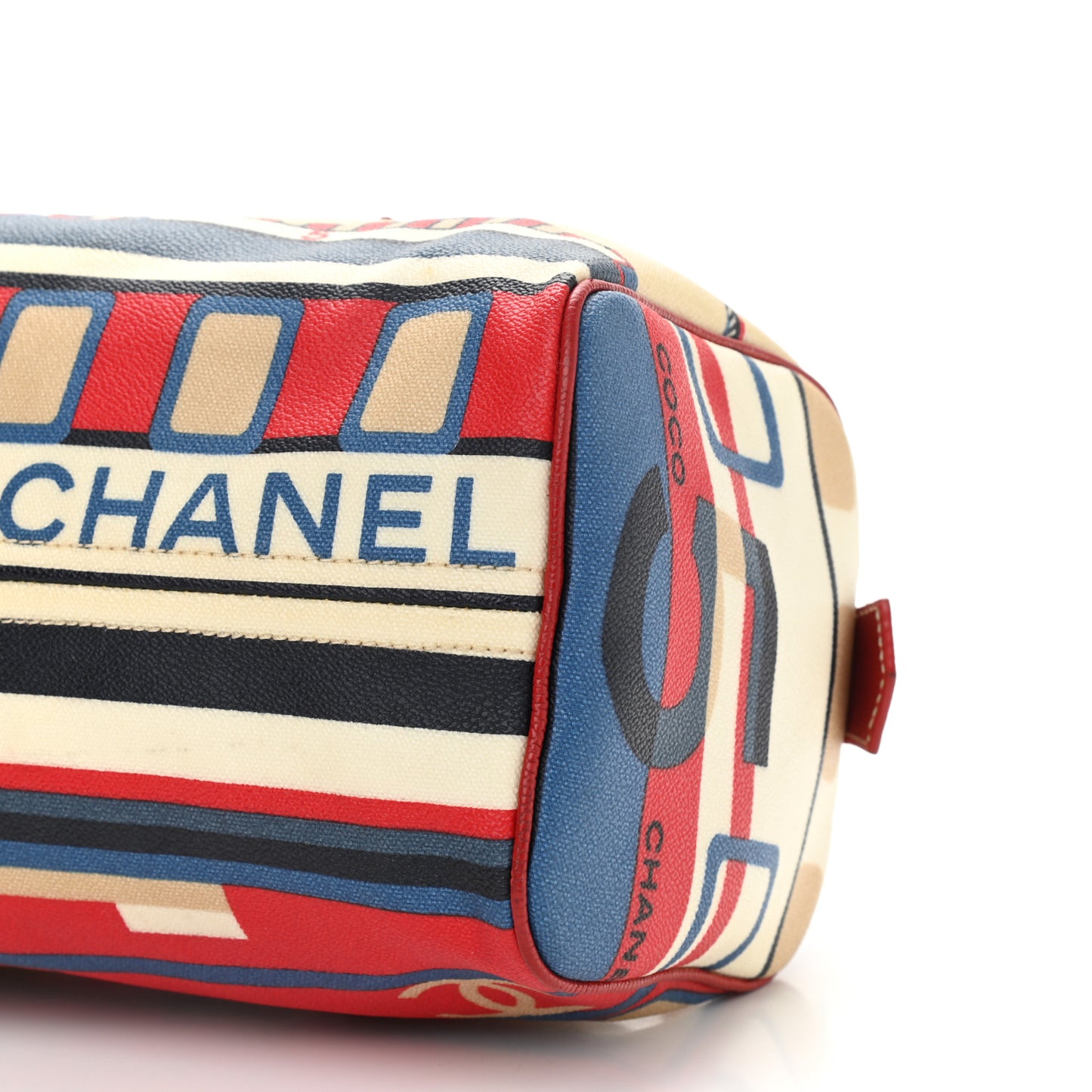 Coated Canvas Le Train Boston Bag Red