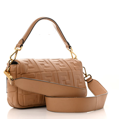 Fendi Nappa FF 1974 Embossed Baguette Miele Scuro 3 of 15