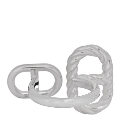 Hermes Sterling Silver Chaine d'Ancre Alea II Twisted Ring  54 6.75 3 of 5