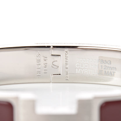 Hermes Matte Enamel Narrow Clic Clac HH Bracelet T5 Myrtille 4 of 4