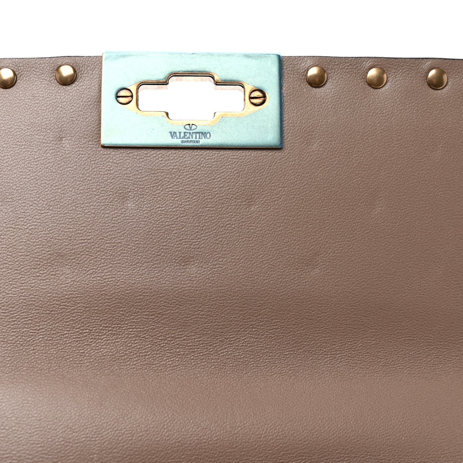 Valentino Garavani Metallic Lambskin Medium Rockstud Spike Shoulder Bag Sasso 10 of 10