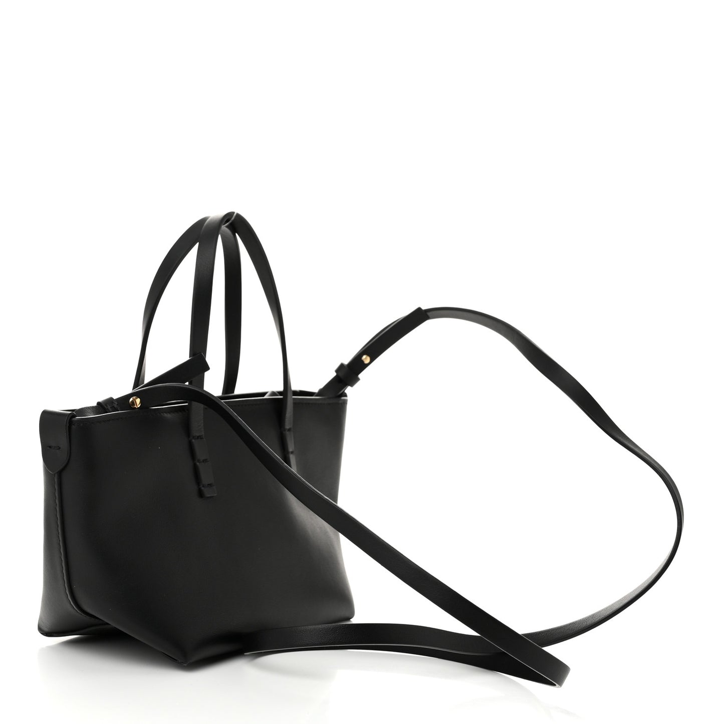 Vitello Dolce Elite Monster Eye Mini Roll Tote Black