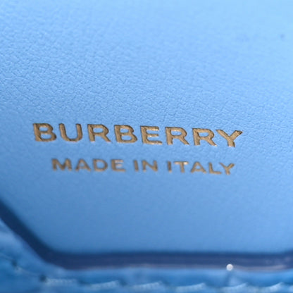 Burberry Crocodile Embossed Mini TB Shoulder Bag Blue 6 of 8