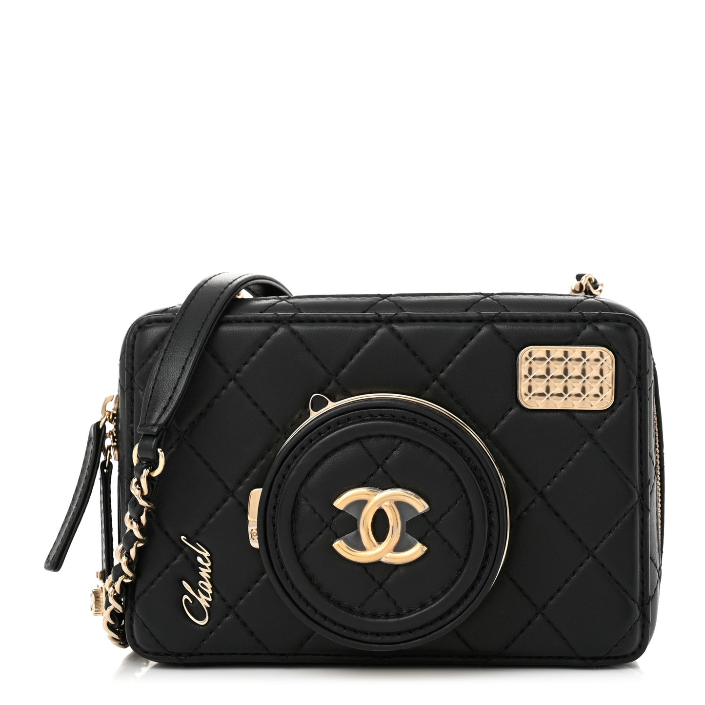 Lambskin Quilted Coco Click Bag Black