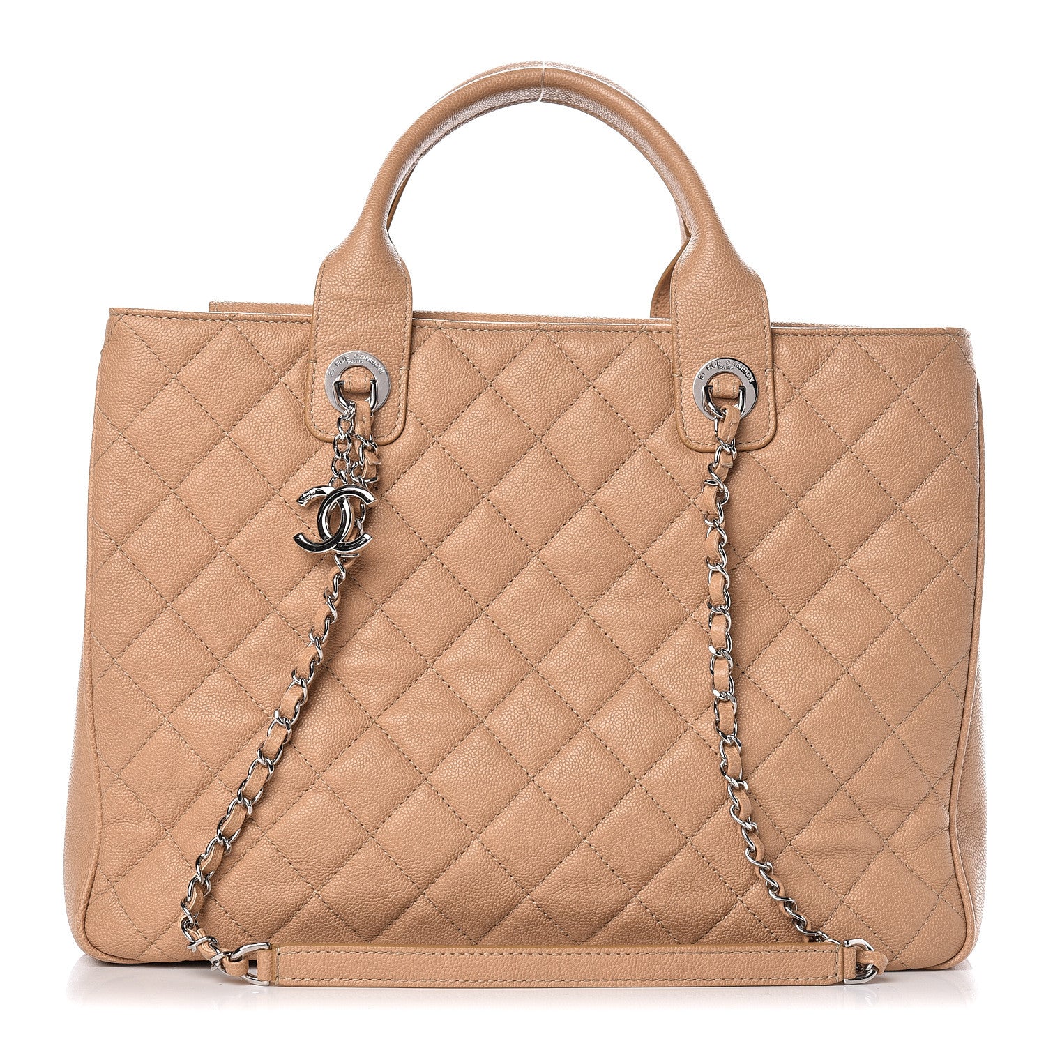 Chanel Caviar Quilted Large Urban Companion Top Handle Shopping Tote Beige 1 of 17