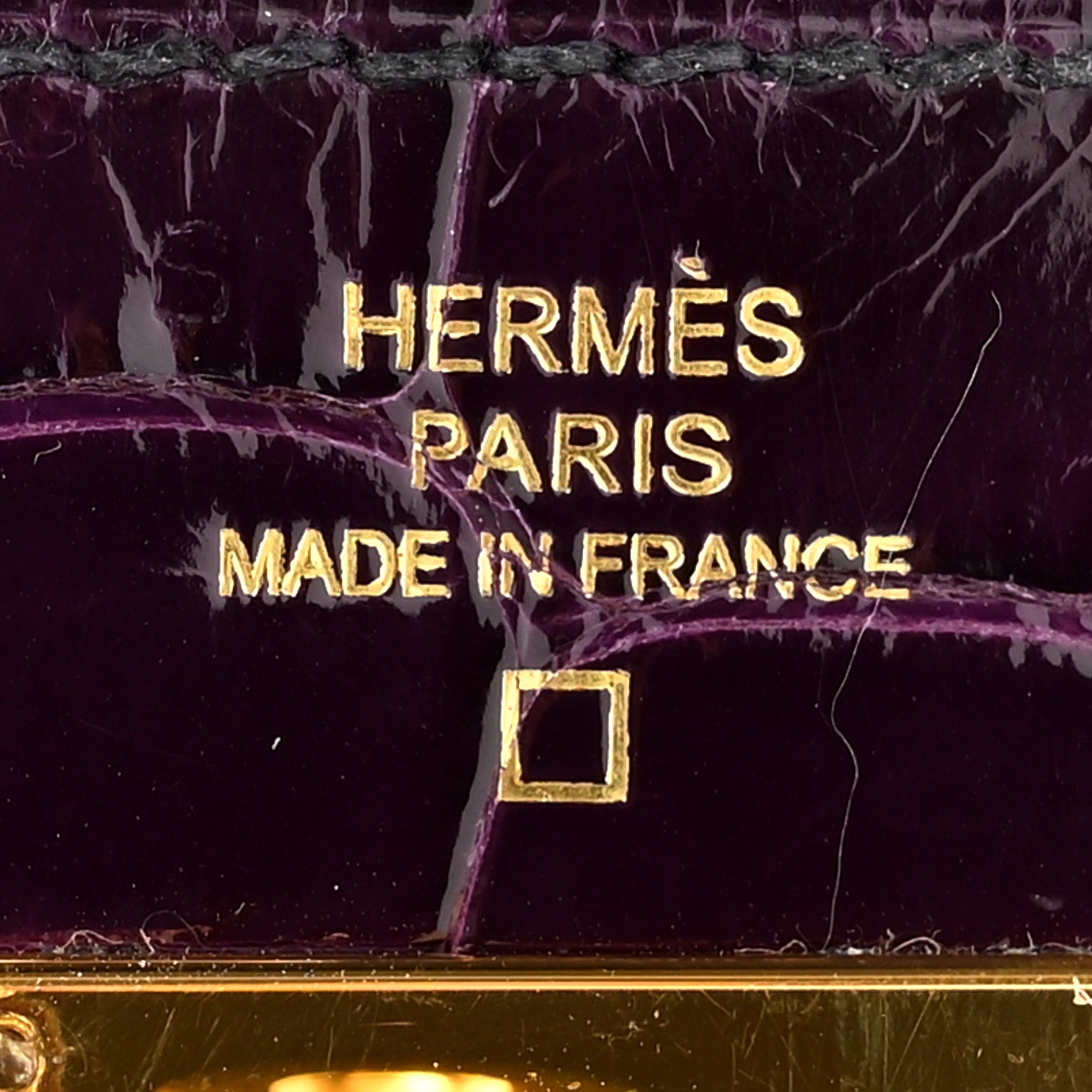 Hermes Shiny Alligator Kelly Longue Wallet Aubergine 6 of 8