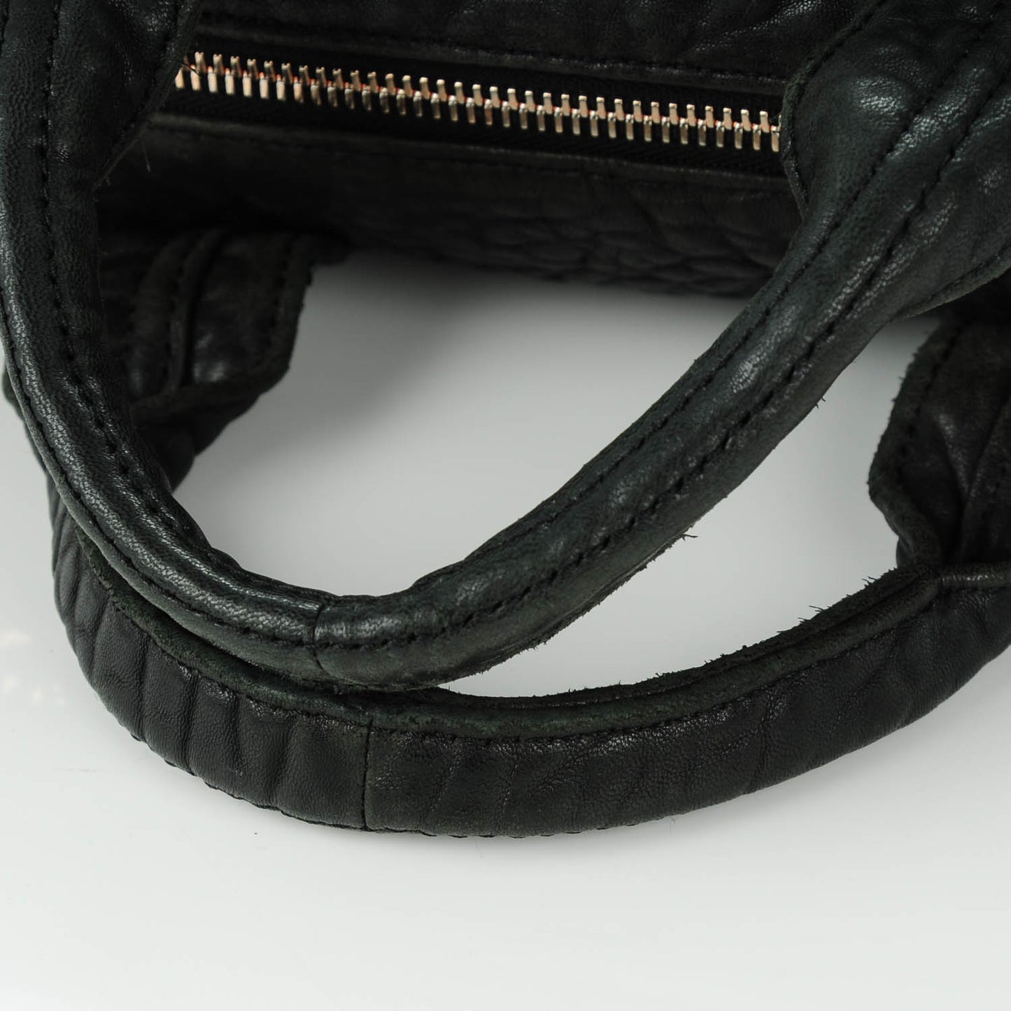Pebbled Lambskin Rocco Black Rose Gold Hardware
