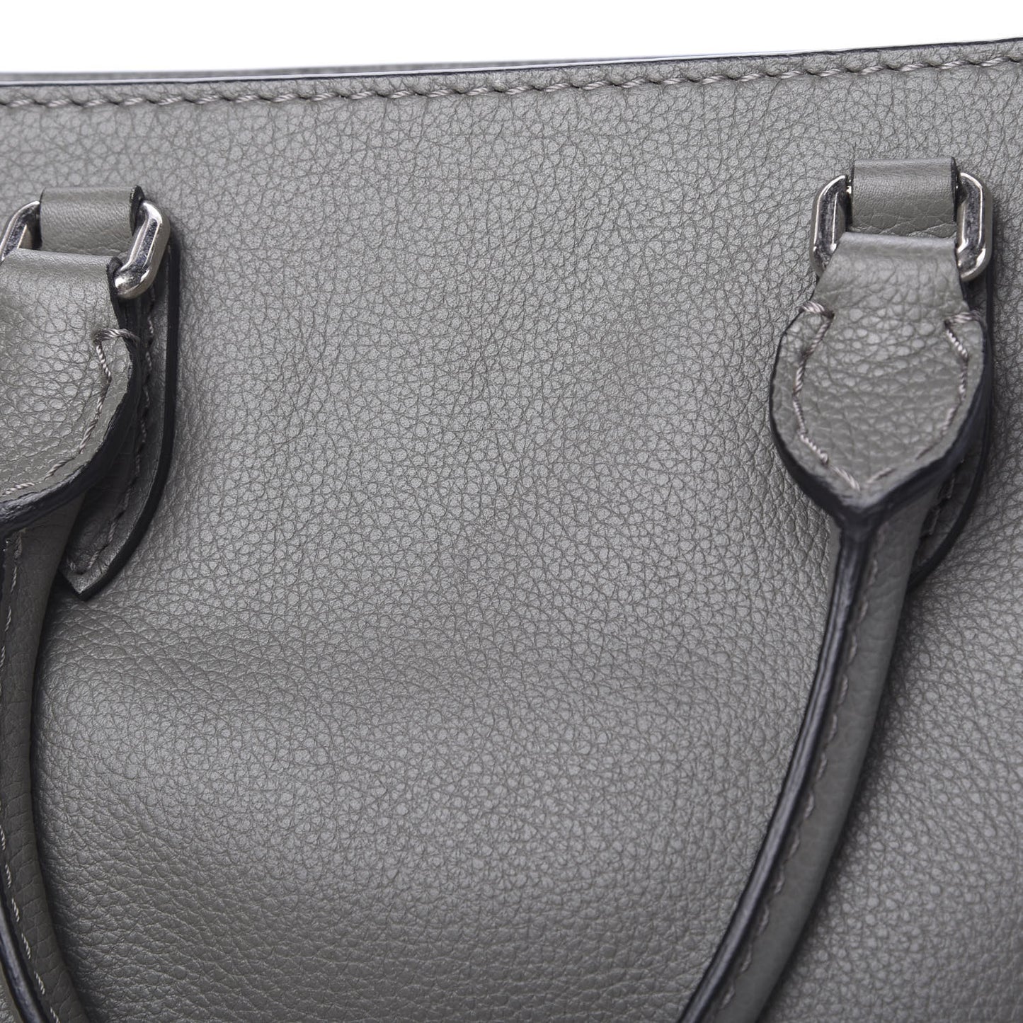 Pebbled Calfskin Small Skull Padlock Zip Around Tote Dark Grey