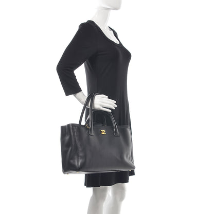 Chanel Calfskin Cerf Executive Shopper Tote Black 3 of 15