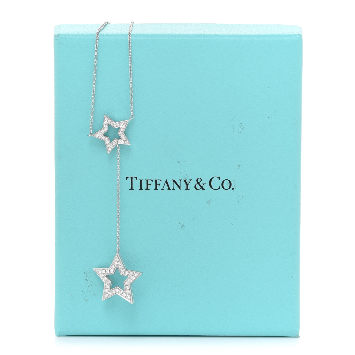 Tiffany Platinum Diamond Star Lariat Necklace 6 of 6