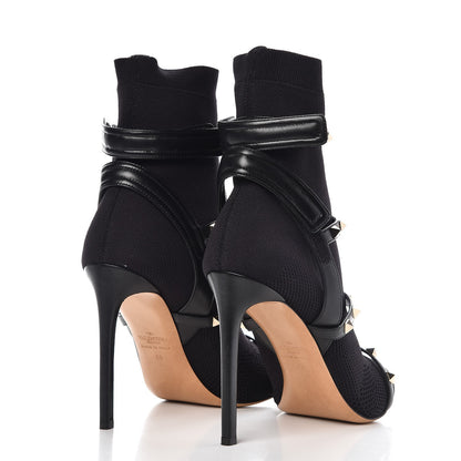 Valentino Garavani Knit Nappa Rockstud Bodytech 105mm Ankle Boots 40 Black 4 of 7