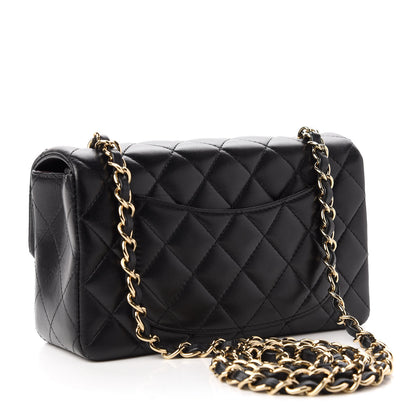 Chanel Lambskin Quilted Mini Rectangular Flap Black 3 of 11
