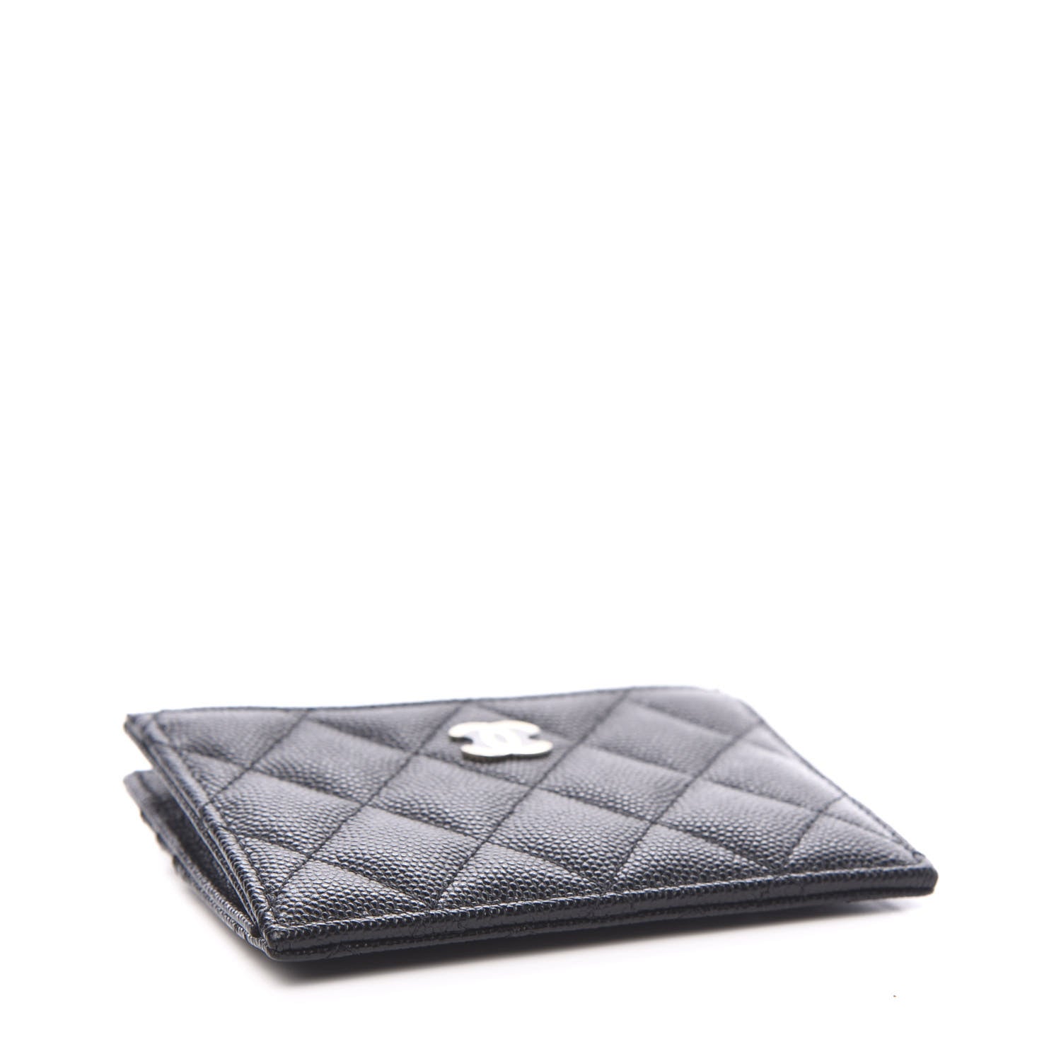Chanel Caviar Quilted CC Zip Card Holder Black 3 of 7