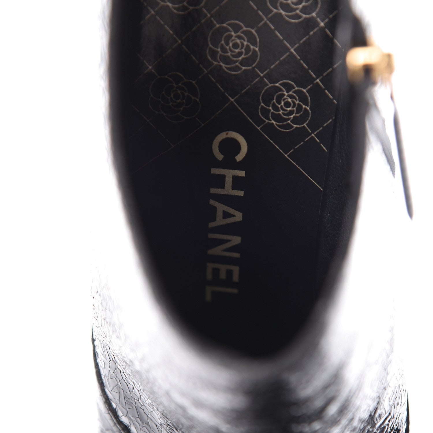 Chanel Patent Pearl Cap Toe Ankle Boots 39.5 Black 12 of 12