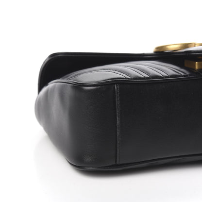 Gucci Calfskin Matelasse Small GG Marmont Shoulder Bag Black 8 of 10