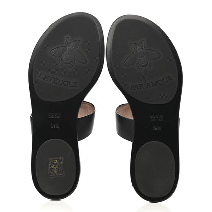 Gucci Calfskin GG Marmont Thong Sandals 38.5 Black 5 of 8