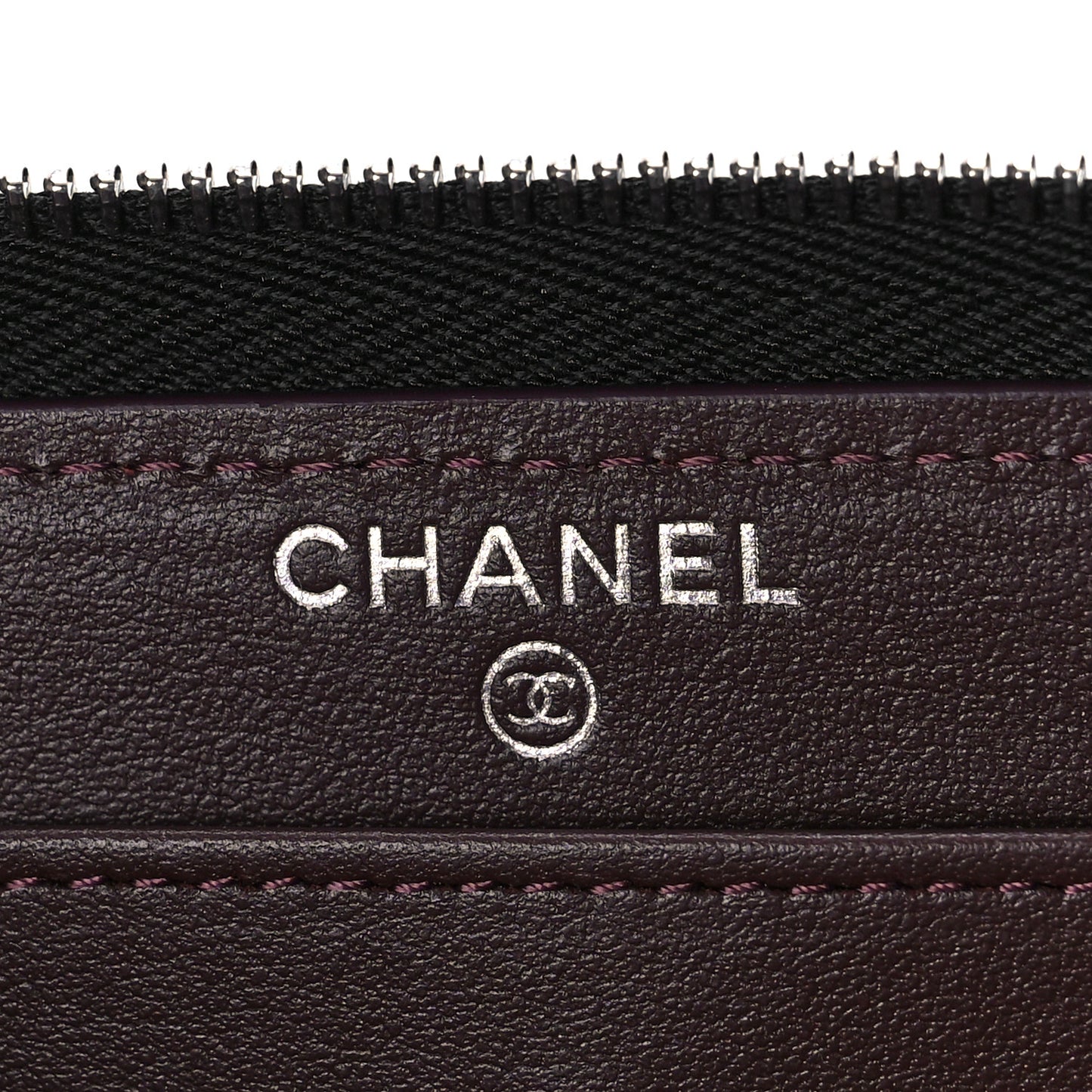 Caviar Quilted Large Zip Around Wallet Black