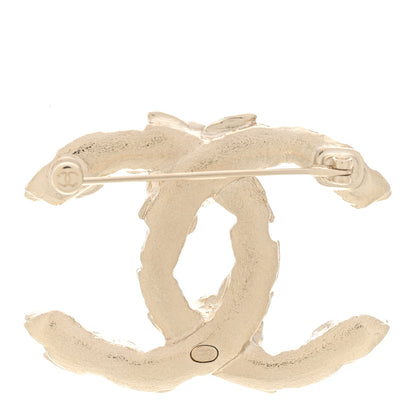 Chanel Metal CC Flower Leaves Brooch Silver 3 of 5