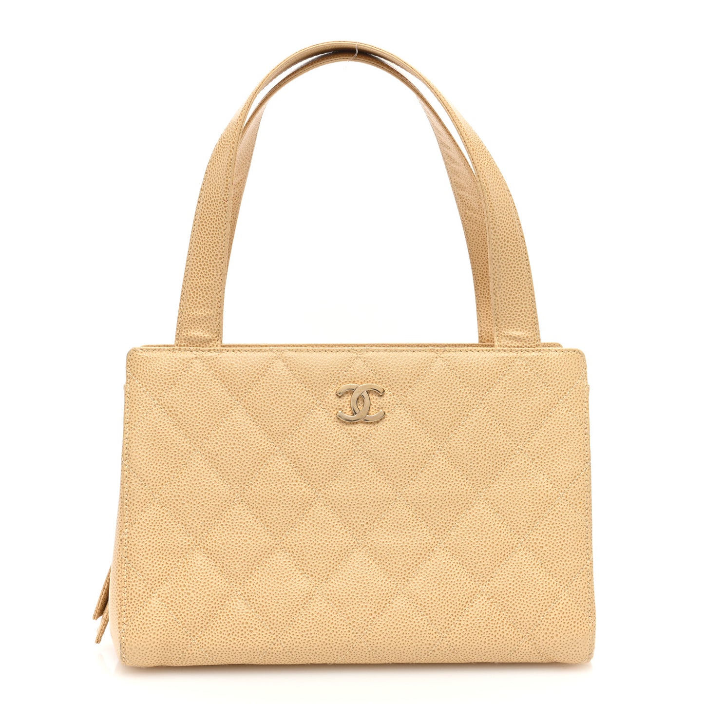 Caviar Quilted Tote Beige