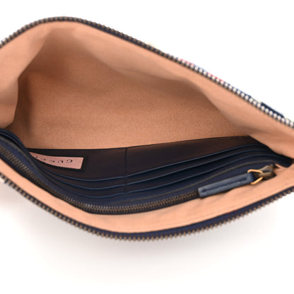 Gucci Calfskin Matelasse GucciGhost Mini GG Marmont Chain Bag Blue Agata Hibiscus Red 5 of 12