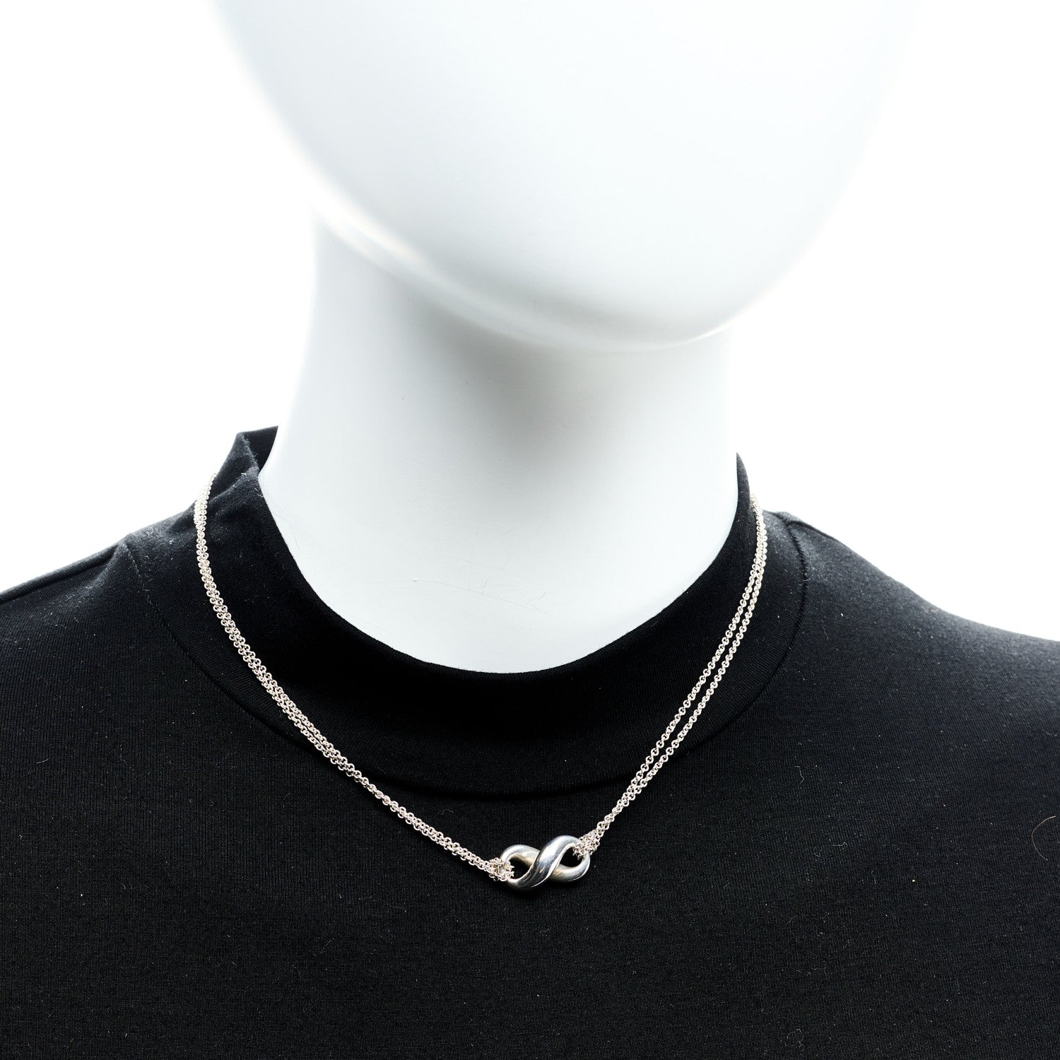 Tiffany Sterling Silver Figure 8 Pendant Necklace 2 of 5