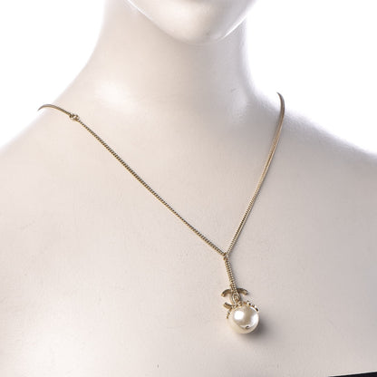 Chanel Pearl CC Drop Necklace Gold 2 of 6