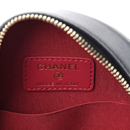Chanel Lambskin Quilted 19 Round Clutch With Chain Black 5 of 10