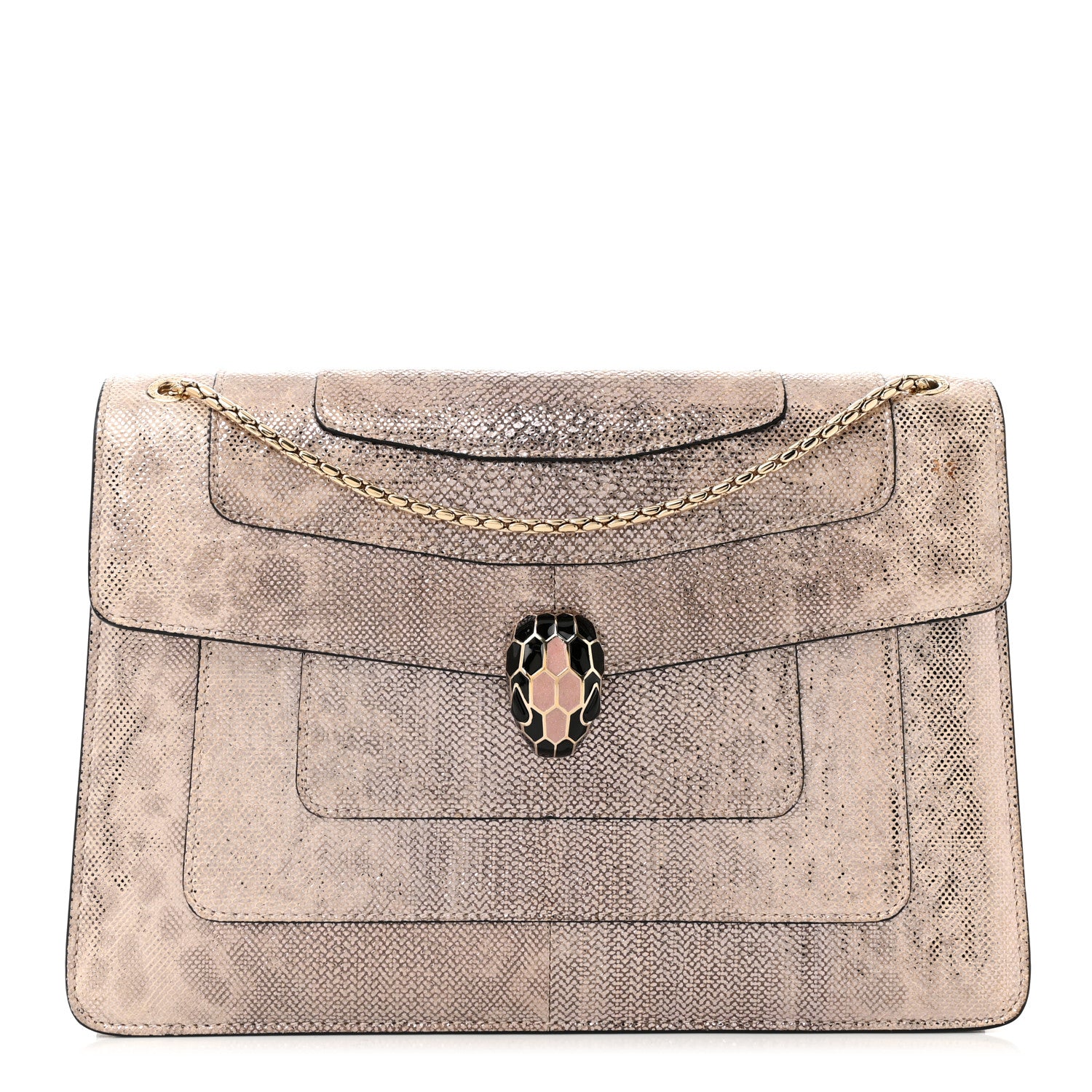 Bulgari Metallic Karung Serpenti Forever Crossbody Rosa Di Francia 1 of 11