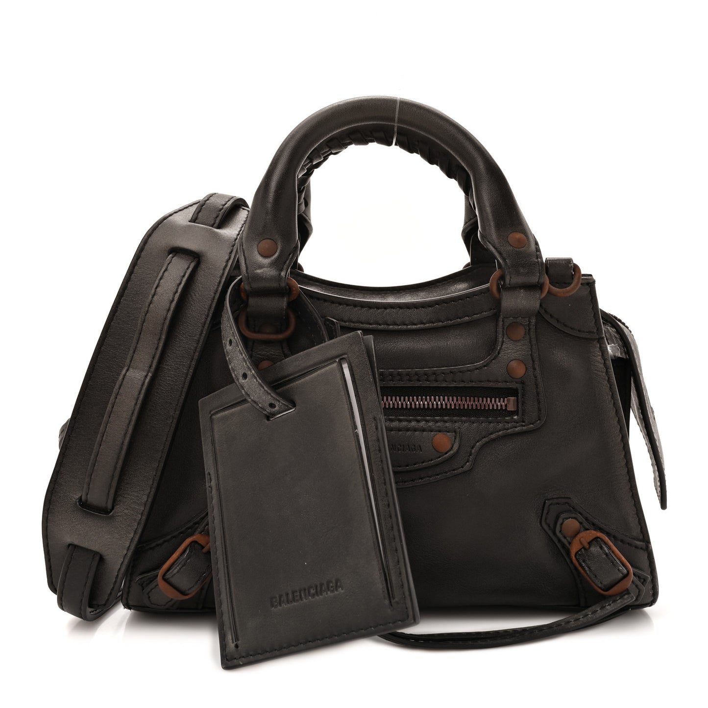 Used Calfskin Black Hardware Mini Neo Classic City Black