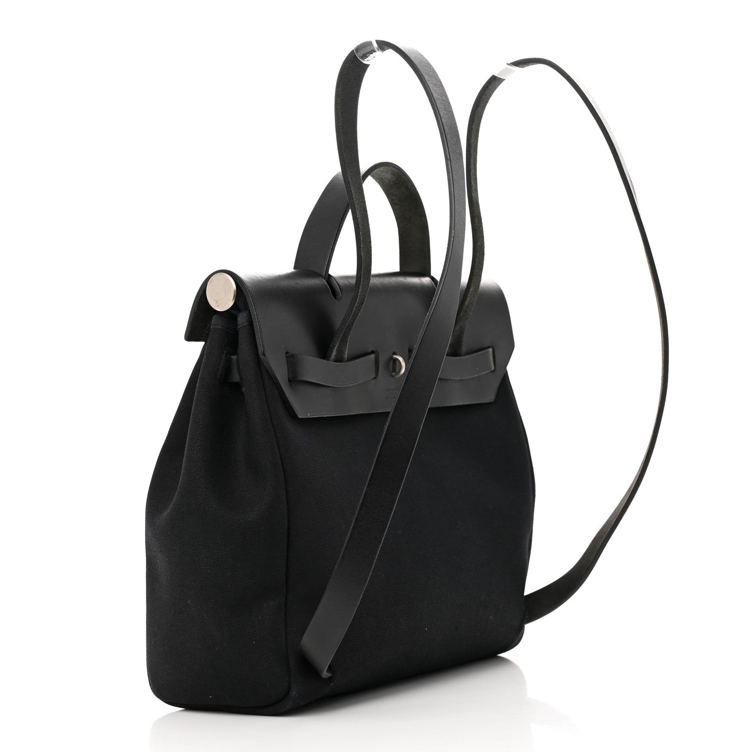 Hermes Toile Vache Calfskin Herbag 30 PM Backpack Black 4 of 20