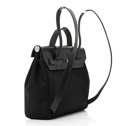 Hermes Toile Vache Calfskin Herbag 30 PM Backpack Black 4 of 20