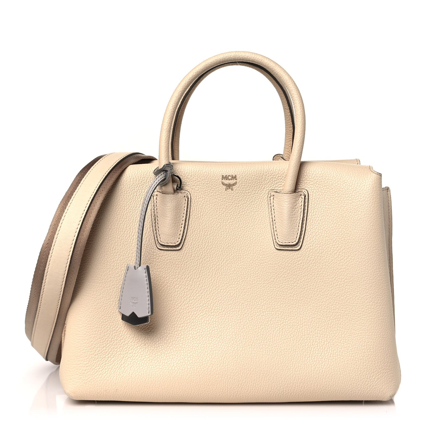 Grained Calfskin Medium Milla Tote Natural