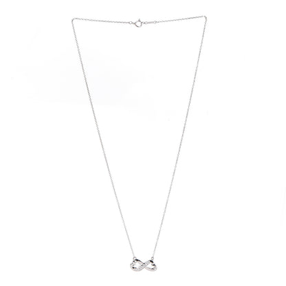 Tiffany 18K White Gold Diamond Paloma Picasso Double Loving Heart Necklace 3 of 7