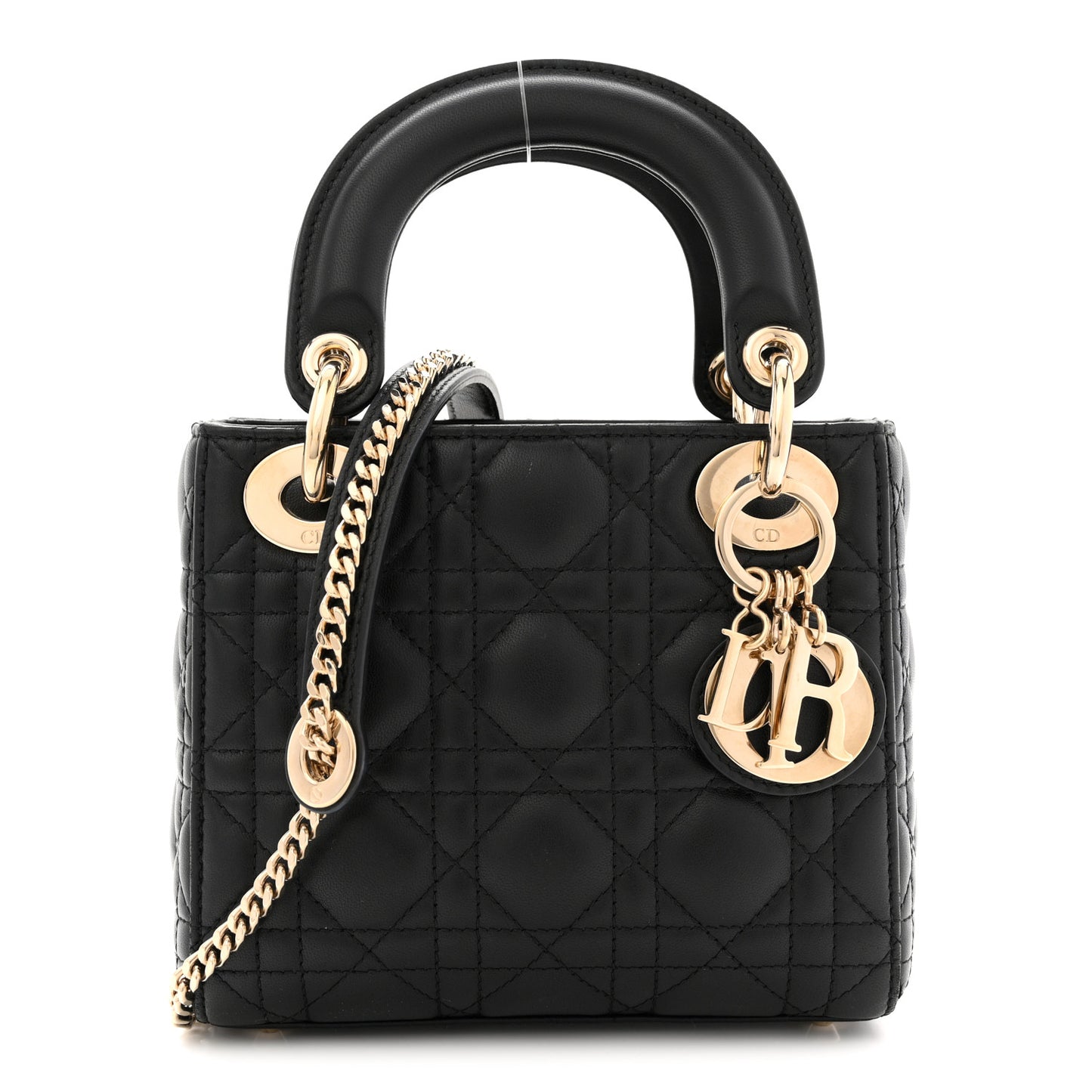 Lambskin Cannage Mini Lady Dior Black