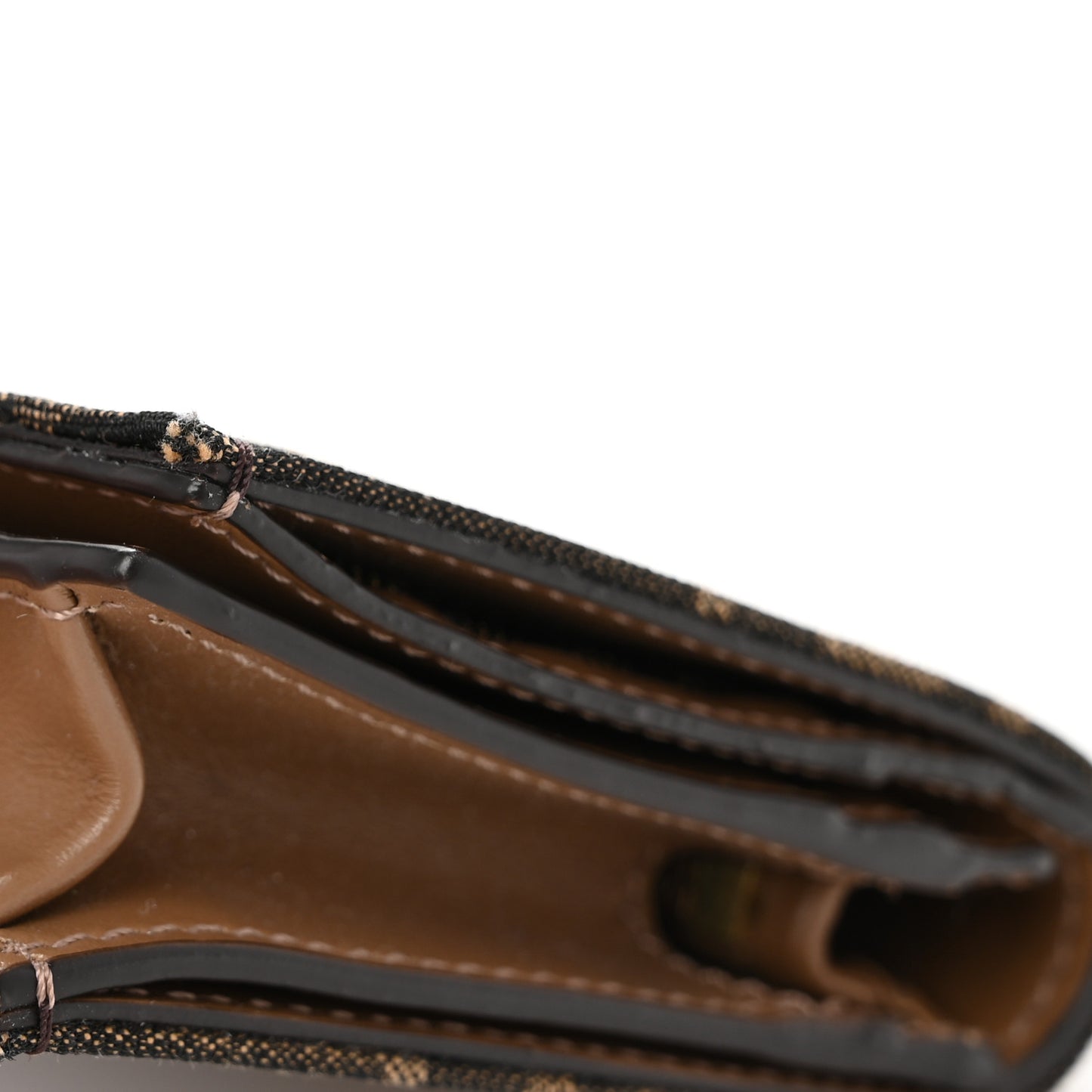 Fabric Jacquard FF 1974 Small Wallet Tobacco Moro