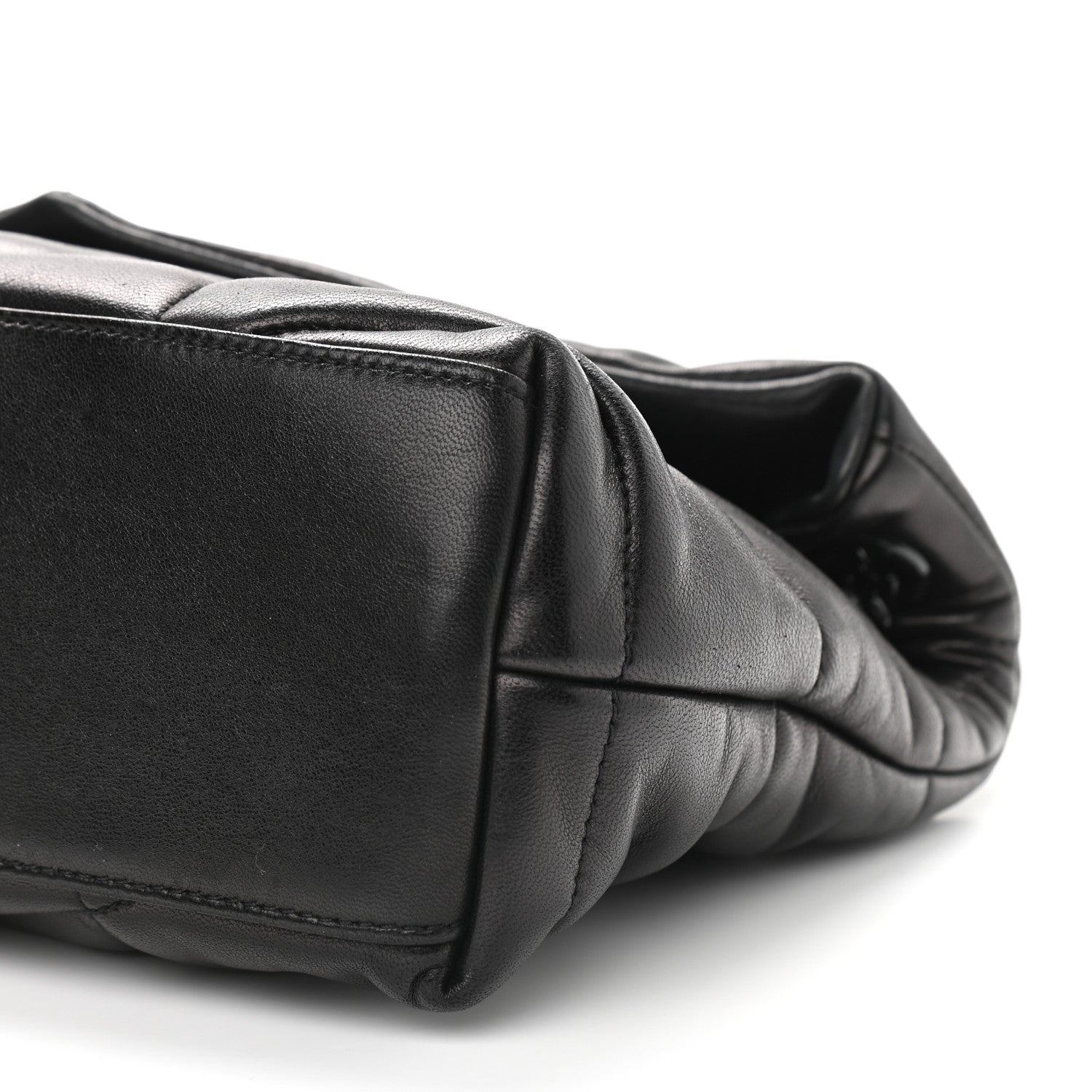 Saint Laurent Lambskin Quilted Small Loulou Puffer Monogram Chain Satchel Black 9 of 9