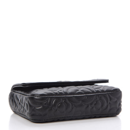 Chanel Lambskin Camellia Embossed Chain Belt Bag Black 4 of 11