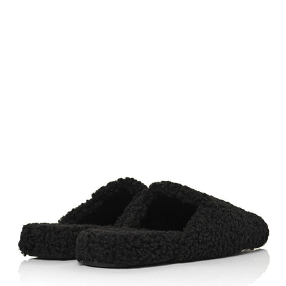 Balenciaga Faux Shearling Cosy BB Mules 39.5 Black 4 of 8