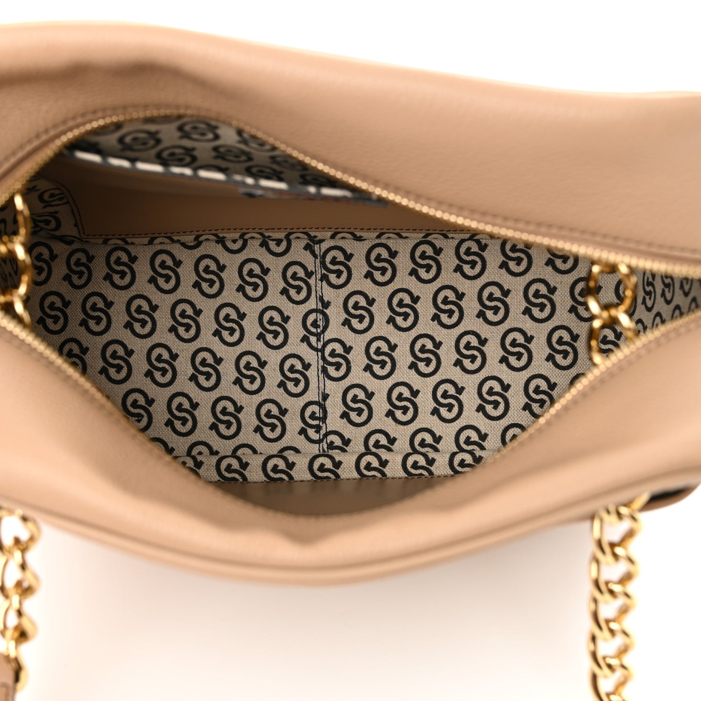 Calfskin Gancini Shoulder Bag Beige