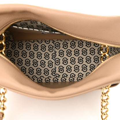 Salvatore Ferragamo Calfskin Gancini Shoulder Bag Beige 5 of 10