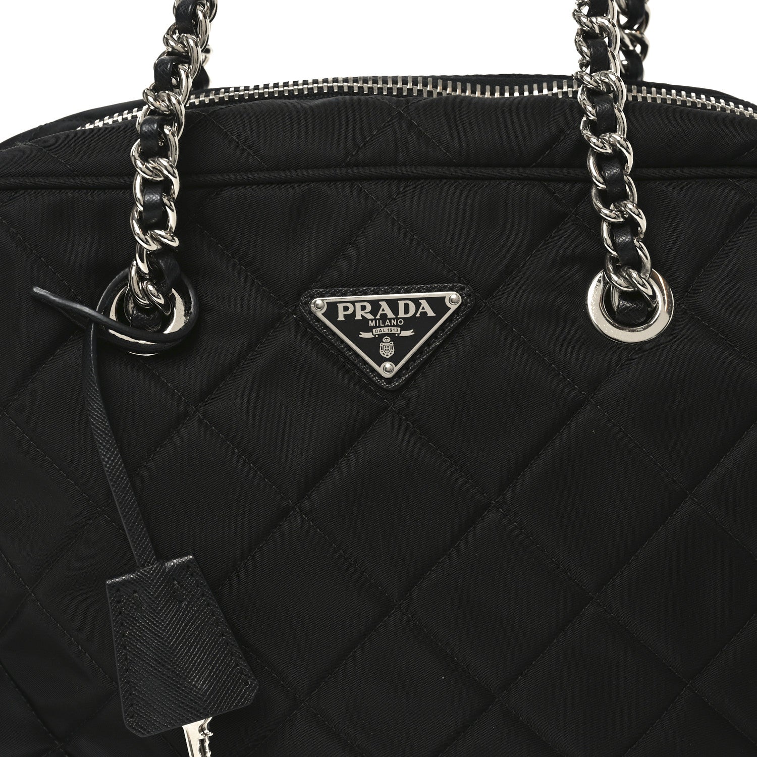 Prada Nylon Tessuto Impuntu Quilted Shoulder Bag Black 7 of 9