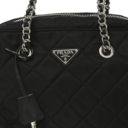 Prada Nylon Tessuto Impuntu Quilted Shoulder Bag Black 7 of 9