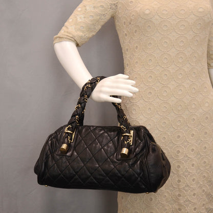 Chanel Distressed Lambskin Lady Braid Bowler Black 2 of 10