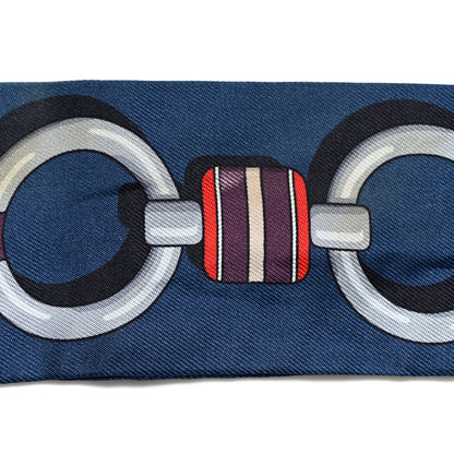 Hermes Silk Carre En Boucles Twilly Marine Violet Brun 6 of 6