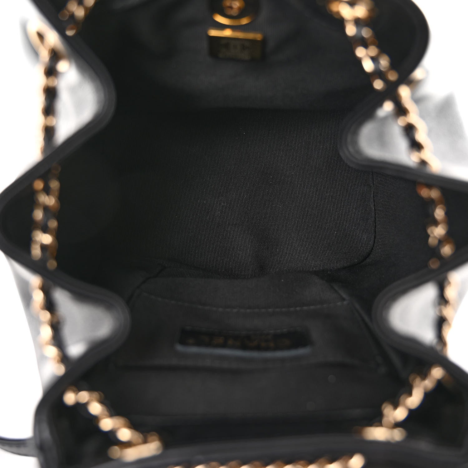 Chanel Lambskin Quilted Small Duma Drawstring Backpack Black 6 of 10