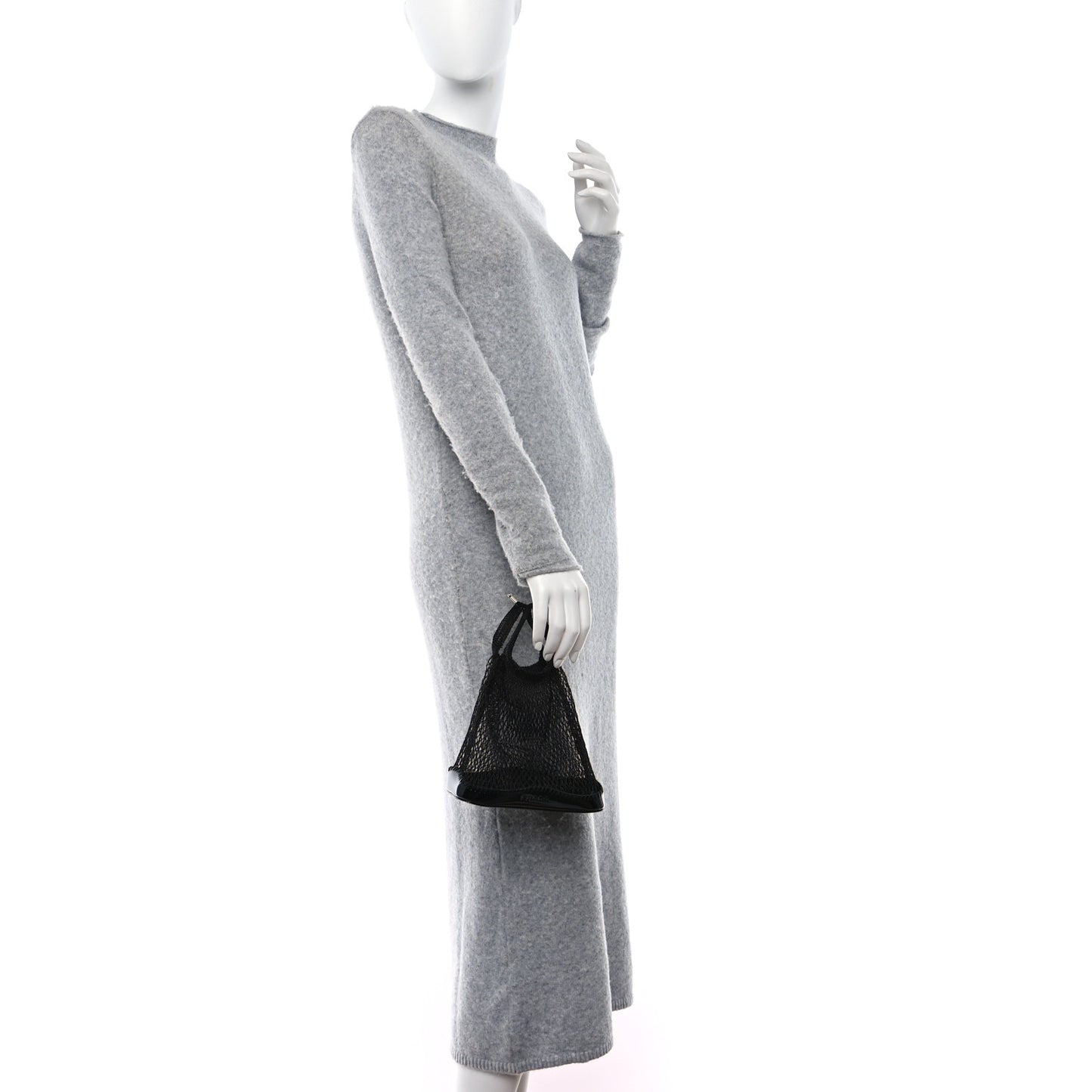 Tessuto Mesh Patent Rete Bag Black